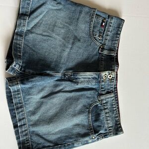 Tommy Hilfiger Light Blue Denim Shorts with Red Trim